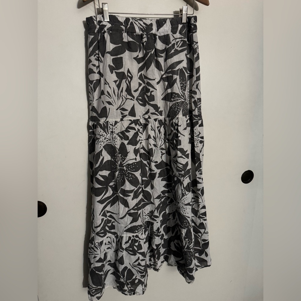 Bella Umbra Linen Boho Floral Skirt
